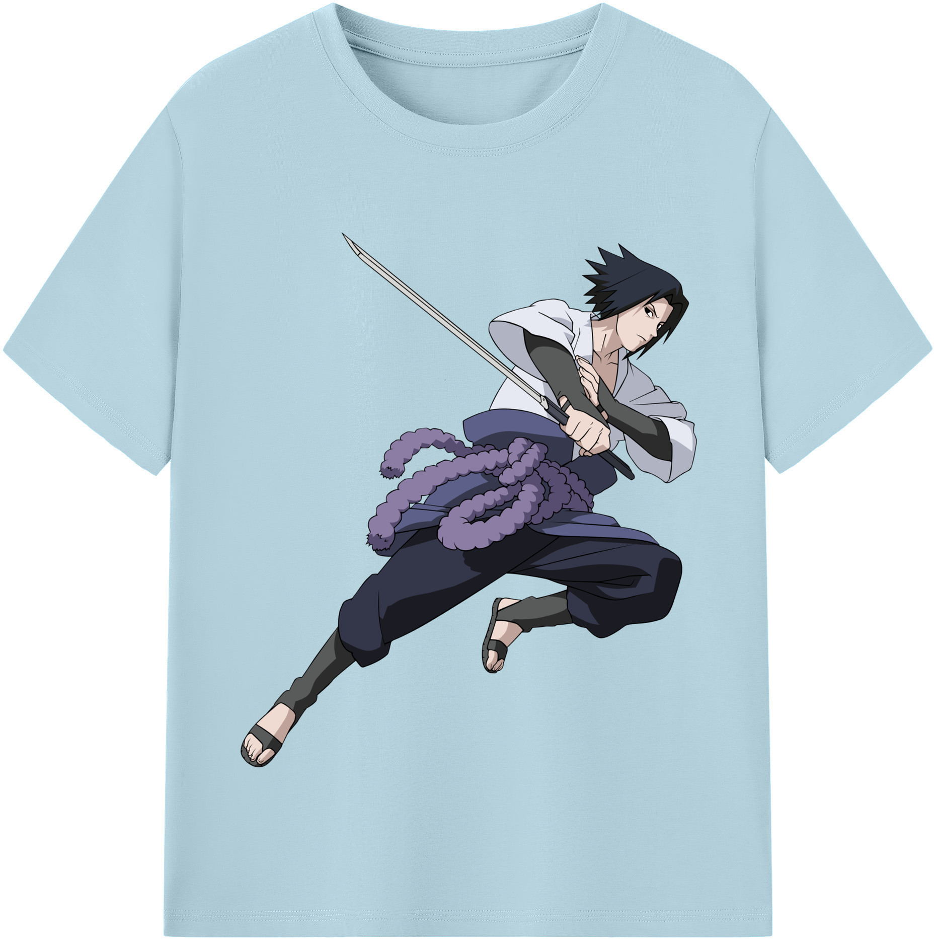 （画像用） NARUTO -ナルト- うちは サスケ Uchiha Sasuke 綿100％半袖Tシャツ（フロントプリント）
